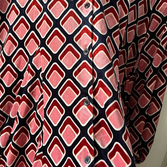 ZARA Pink Velvet Button-Down Long Sleeve Dress - Picture 6 of 12